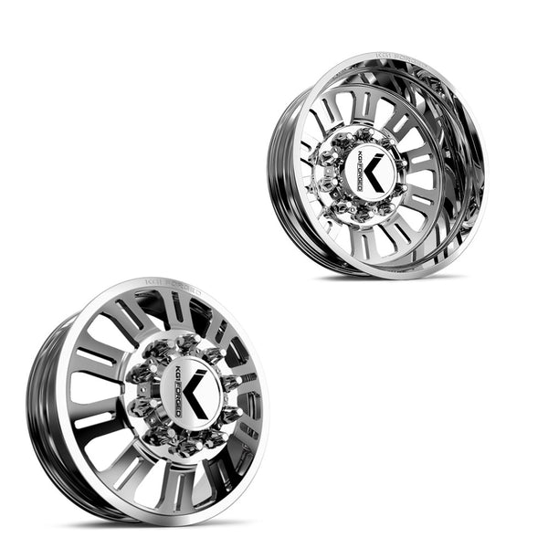 22x8.25 KG1 Forged KD004 Duel Polished 11-UP GM DUALLY Wheels 8x210 Se ...